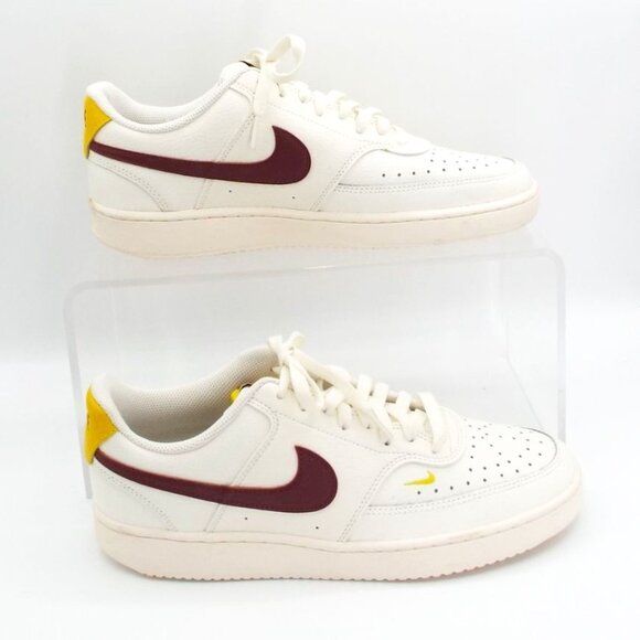 Nike Court Vision Low Sail Oxen Brown Yellow Leather Sneakers CD5434-117 - Picture 2 of 12